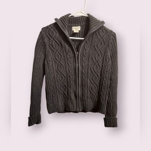 Women's Knitted Sweater St. John Bay Grey Knit Long Sleeves Size Small Petite